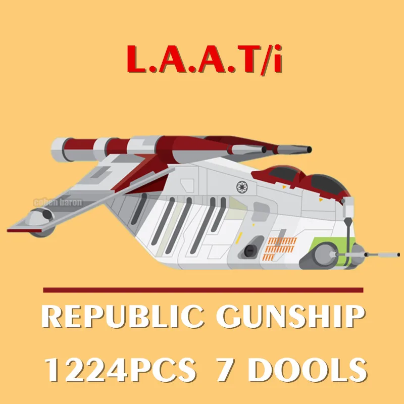 

New 1788PCS Star Space Wars Republic Dropship with AT-OT Walker Gunship Model Building Blocks Bricks Toy Christmas Gifts Kid
