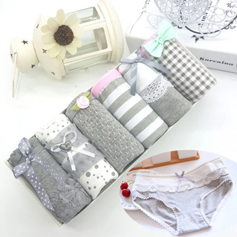 

Трусики женские хлопковые с кружевом, 6 шт./лот