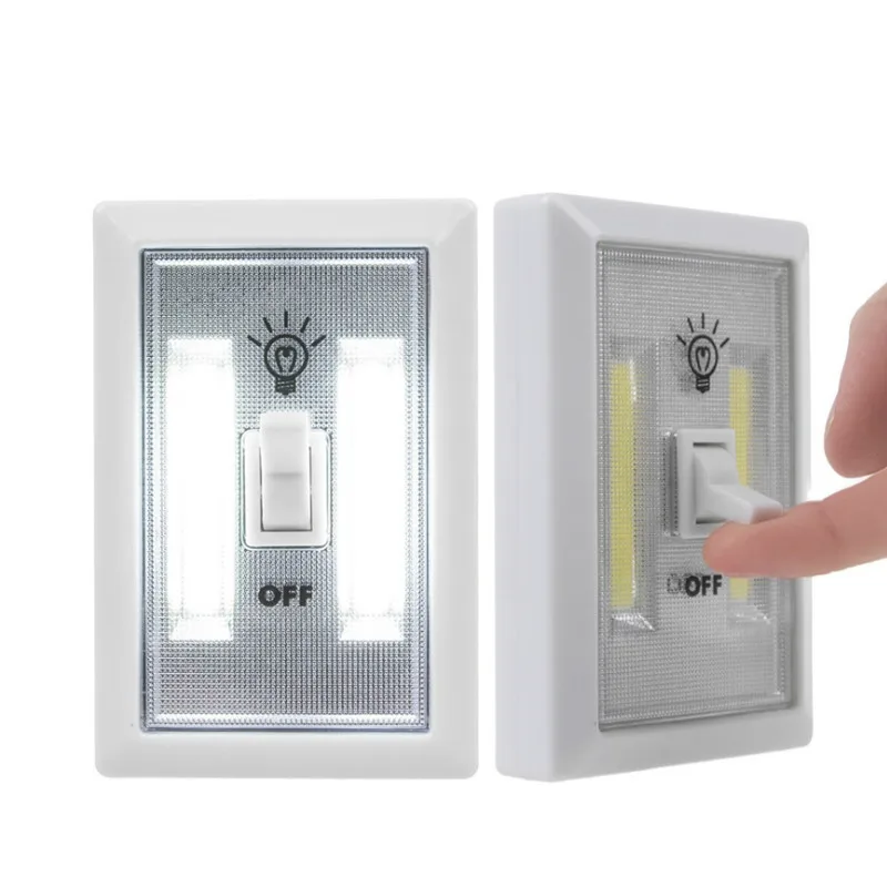 

Магнитный светодиодный переключатель COB, настенный ночник, беспроводная лампа, на батарейках, для шкафа, освещение для экстренных ситуаций ...