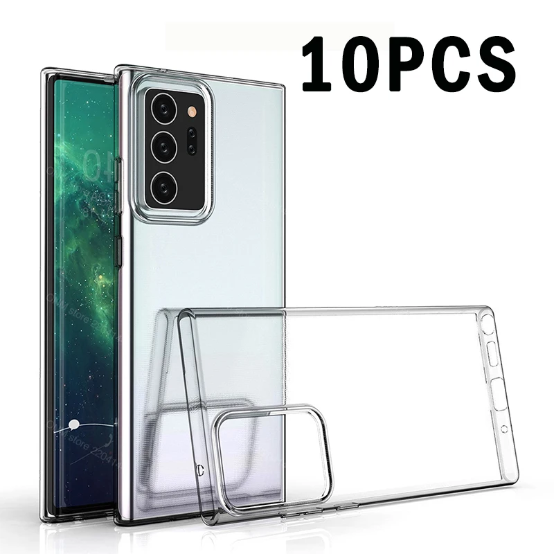 10 шт. прозрачный чехол для Samsung Note 20 ультрамягкий силиконовый гелевый Чехол из ТПУ