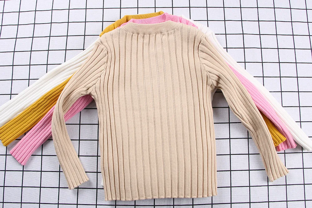 Осень 2020 для маленьких детей пуловер вязаный свитер розового и зеленого цветов