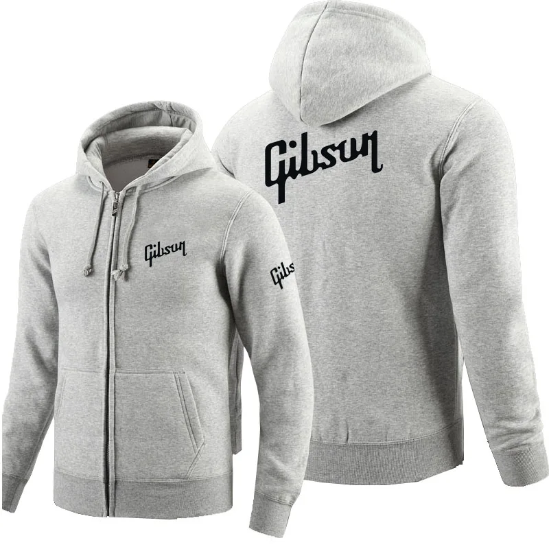 

Fashion Zipper Hoodies Guitar Logo Printed Hoodie Fleece Long Sleeve Man's Zipper Jacket Sweatshirt