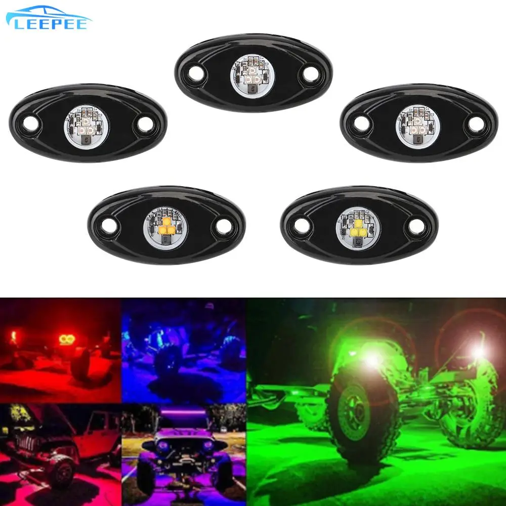 2 Pods Underglow Led Neon Lights For Jeep Atv Suv Offroad Car Truck Boat Underbody Glow Trail Rig Lamp Led Rock Lights