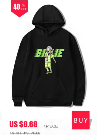 Худи Billie Eilish, забавная Толстовка KPOP, пуловер с капюшоном для женщин и мужчин, худи большого размера, уличная толстовка, одежда в стиле хип-хоп