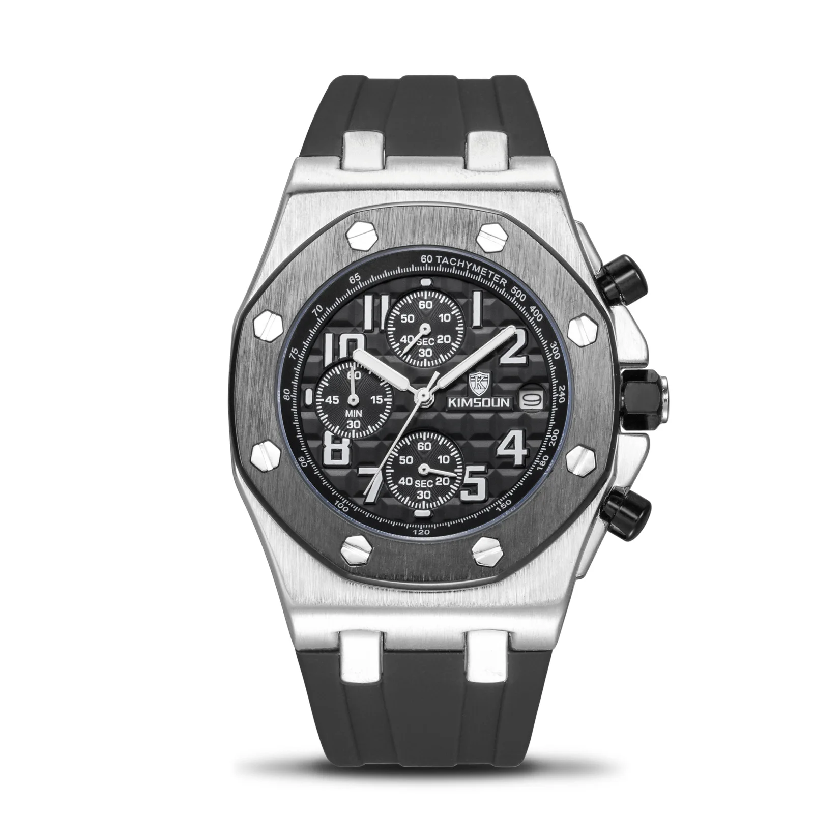 Switzerland Royal Rolexable Japan Miyota кварц модные часы мужские силиконовые три глаза многофункциональный водонепроницаемый montre homme - Цвет: Бронза