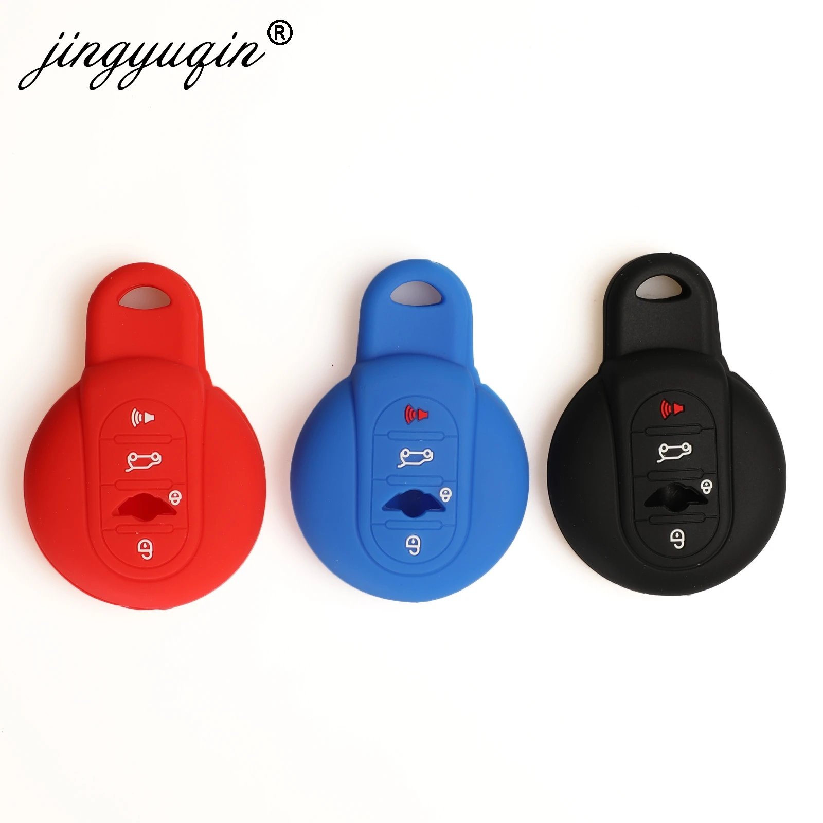 

jingyuqin Silicone Skin Car Key Case For BMW Mini Cooper F56 F55 F54 F60 Soft Rubber Cover Remote Key Car-styling
