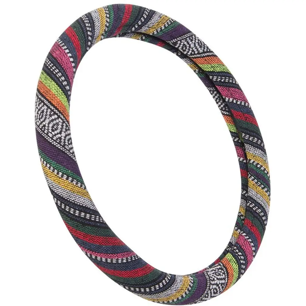 

Durable Lightweight Coarse Linen Automobile Steering Wheel Cover With Fine Workmanship Prevent Slippage