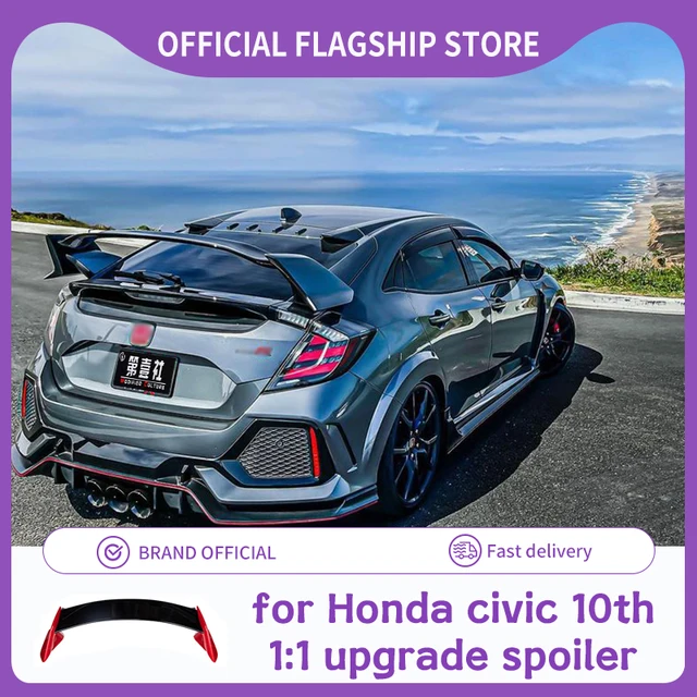Suitable for honda 10th civic 2016, 2017, 2018, 2019 civic spoiler, hatchback civic jdm modified rear wing top wing