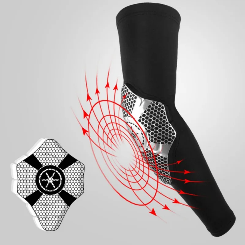 

Sports Arm Basketball Protective Gear Breathable Sports Running Tennis Badminton Long Elbow Football Sun Protection Arm Blue