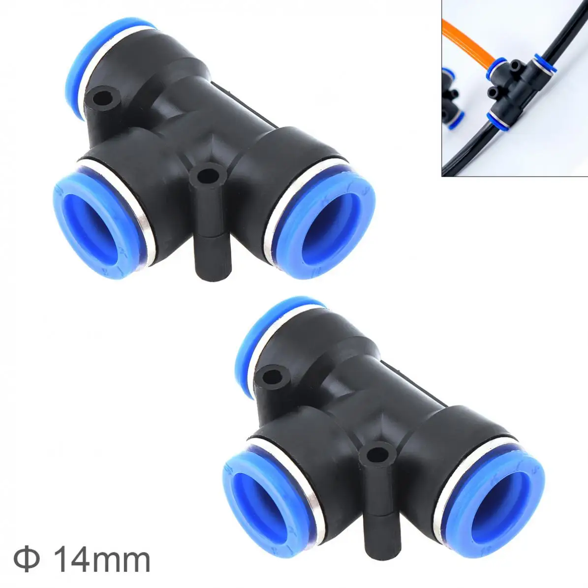 Пластиковые трехсторонние пневматические быстроразъемные фитинги Т образной