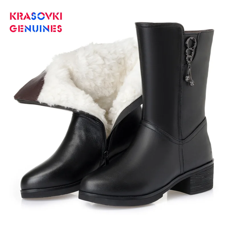 Женские зимние ботинки на платформе из натуральной кожи|Зимние сапоги| |