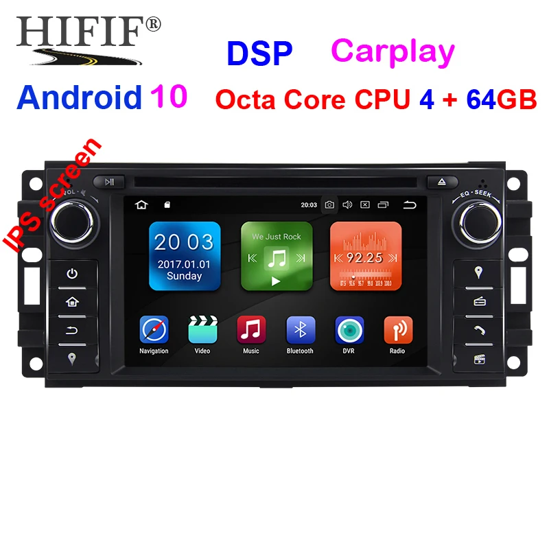 IPS 6 2 &quotAndroid 10 0 Octa Core радио автомобиль DVD плеер GPS навигации для JEEP свобода патриота