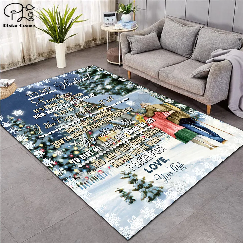 

To My Husband Christmas Pattern Fashion Soft Flannel 3D Printed Rugs Mat Rugs Anti-slip Large Rug Carpet Home Decoration 05