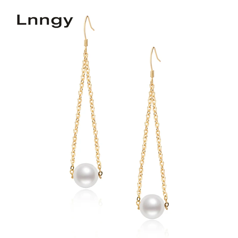 

Серьги-подвески женские с натуральным пресноводным жемчугом, 10 мм