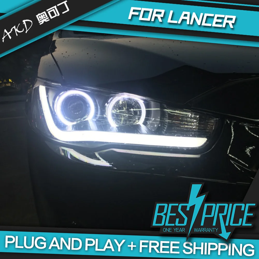 

AKD Cars Styling Headlight For Mitsubishi Lancer EX 2008-2016 Headlights LED Running lights Bi-Xenon Beam Fog lights angel eyes