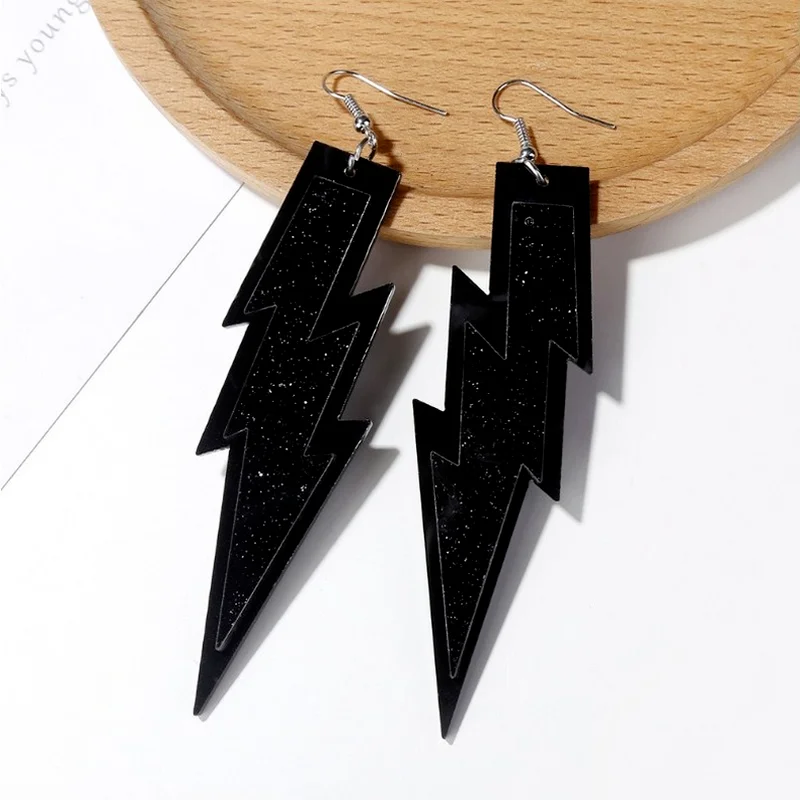 

Acrylic Lightning Pendant Earrings European and American Creative Fashion Three-dimensional Earrings Earrings Yiwu Small Jewelry
