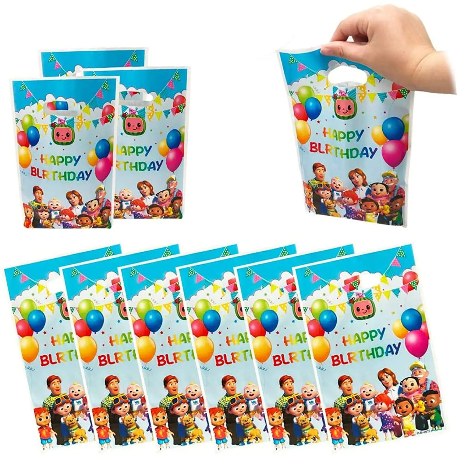 

50 пакетов Cocomelon вечерние подарочные пакеты Cocomelon подарочные пакеты вечерние принадлежности для детей, милые рубашки для мальчиков Cocomelon тем...