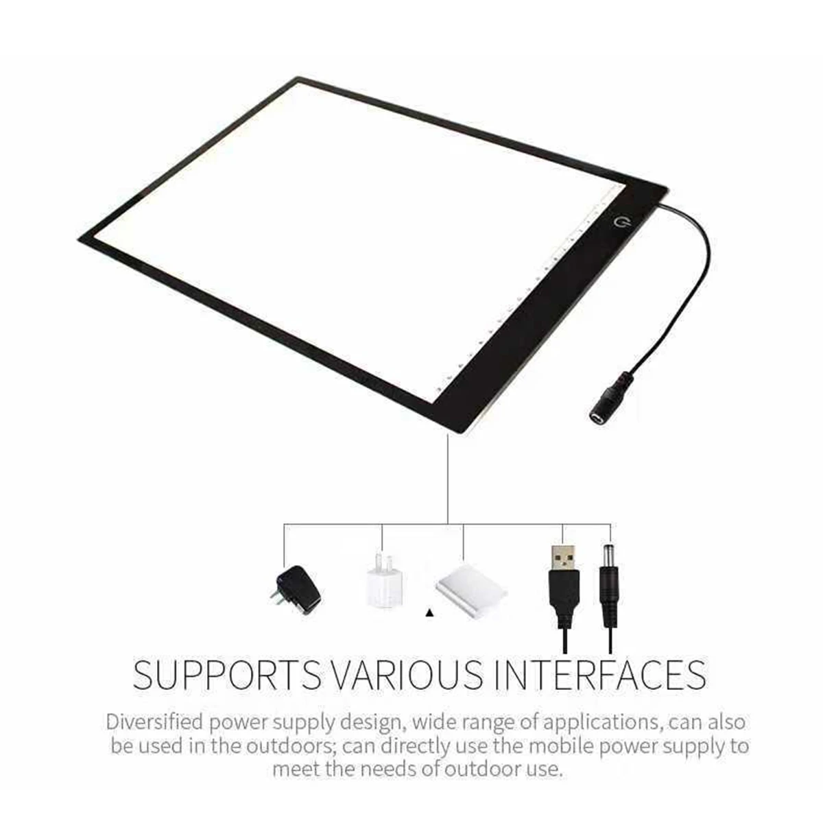 

A3 A4 A5 Graphic Tablet LED Tracing Light Box Ultra Thin Stepless Dimmable Brightness Artcraft Light Table Pad Board with Scale