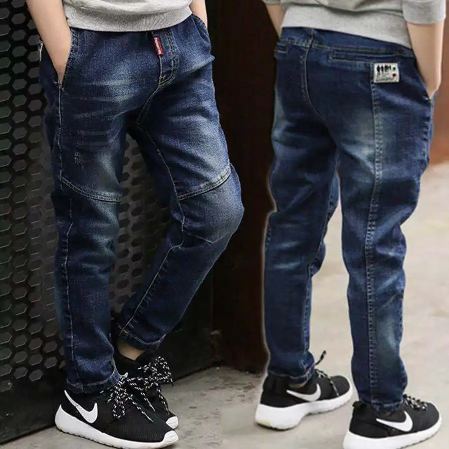 Детские джинсы одежда для мальчиков обтягивающие классические штаны детская