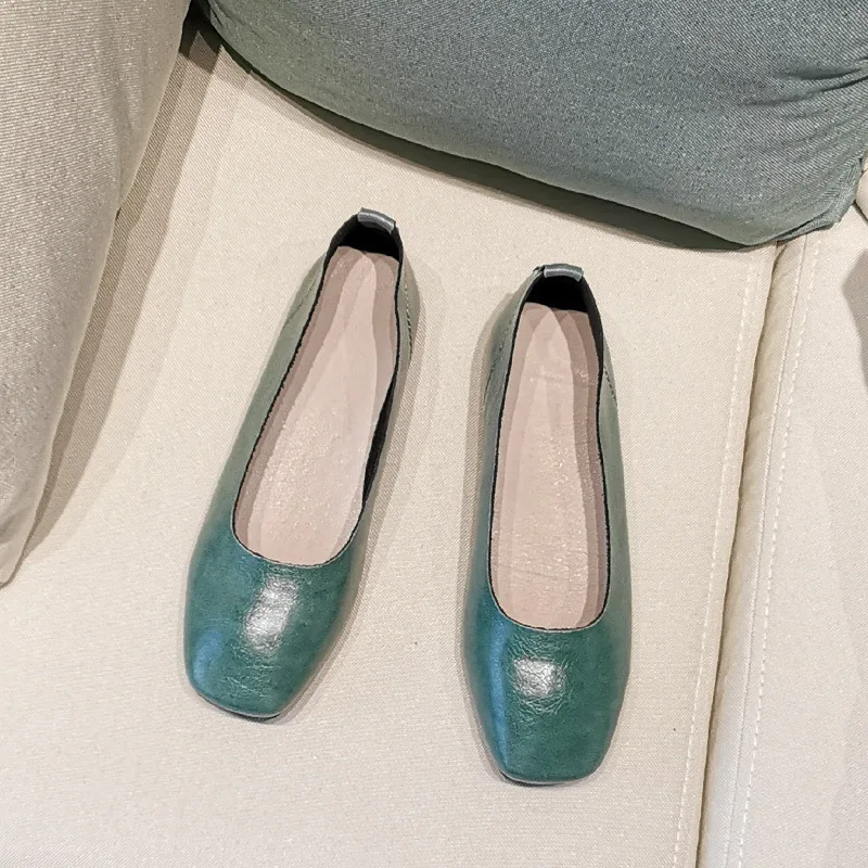 

Women Flats Square Toe Slip on Flat Shoes Woman Loafers Boat Shoes Black Oxford Shoes Comfortable Ladies Shoes Female Q334