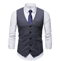 vests%ef%bc%8cmens formal vest%ef%bc%8cmens casual suit vest cotton products plaid button door guard pocket decoration eight colorsm 3xl