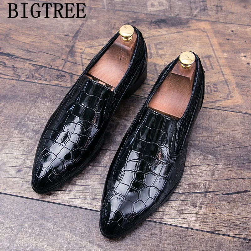 Высококачественная обувь из крокодиловой кожи Мужские туфли-оксфорды