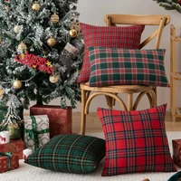 50x50cm classic scotch plaids red throw pillow sham chrismas decorative pillow casered green grids sofa couch cushion cover