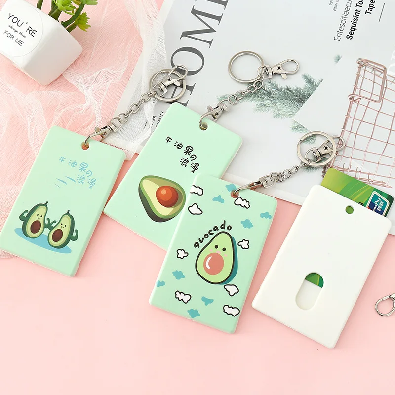 Kawaii мультфильм фрукты авокадо карты Ключ ID держатель для карт имя тег персонал