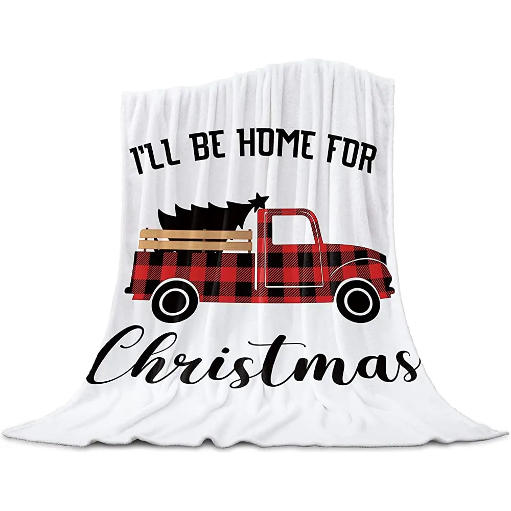 

Christmas Funny Gnome Fleece Blanket, Throw Blanket for Couch/Sofa, Winter Vintage Snowflake Blankets Microfiber Blankets