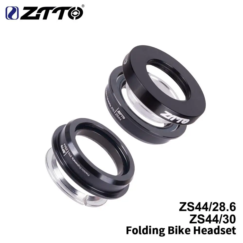 

ZTTO 44mm Folding Bike Headset Steering Straight Tube Fork CNC Mountain Bike Low Profile Semi-integrated Bicycle Bearing Drop
