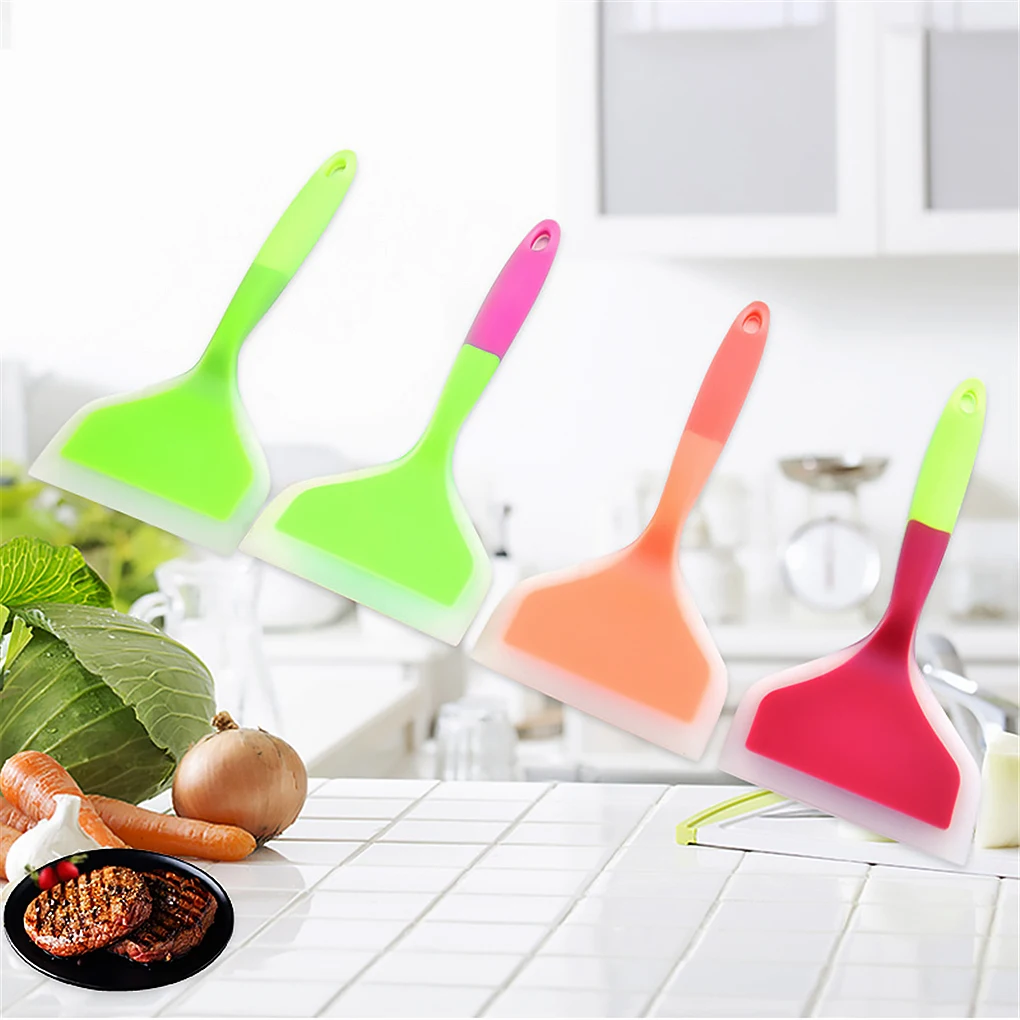 

Home Cooking Utensils Silicone Spatulas Beef Meat Egg Kitchen Scraper Wide Pizza Shovel Non-stick Turners Food Lifters