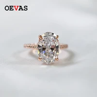 oevas 100 925 sterling silver sparkling 913mm oval high carbon diamond wedding rings for women party fine jewelry wholesale