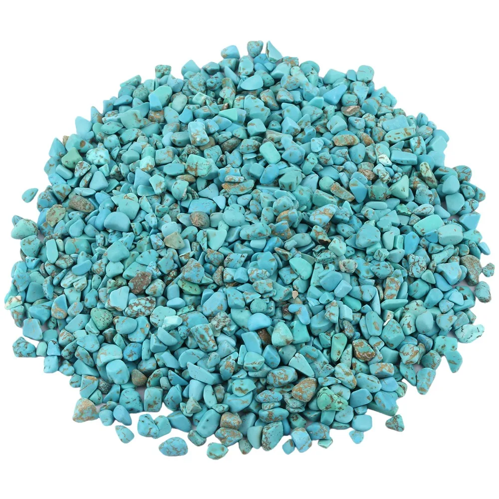 460g Blue Howlite Turquoise Stone Chips Beads Tumbled Crushed Pieces Irregular Stones Jewelry Accessory For Making Decoration