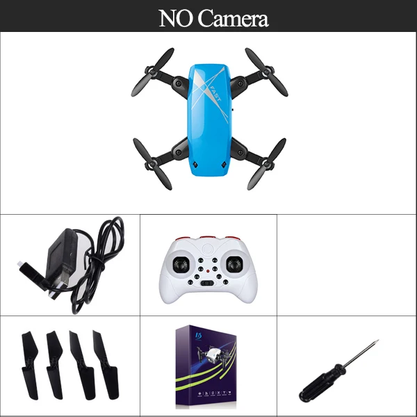 blue no camera box S9 S9HW мини селфи Карманный Дрон Квадрокоптер с HD камерой живое видео Безголовый режим с RC игрушки для детей в качестве рождественского подарка - Цвет: blue no camera box