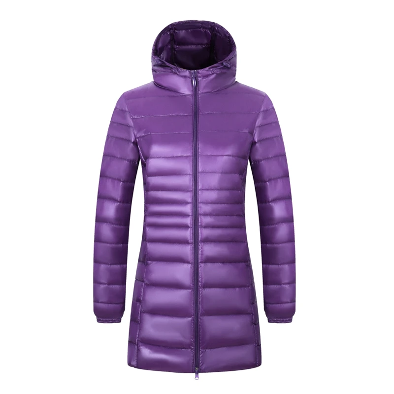 Women Winter Hooded Down Jacket UltraLight White Duck Jackets Casual Thin Coat Lady Warm Long Parkas Female Plus Size S-7XL | Женская