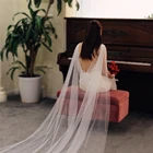 Свадебная фата с жемчугом, однослойная Длинная свадебная накидка, разбросанный жемчуг, фата на плечо, Фата с расческой