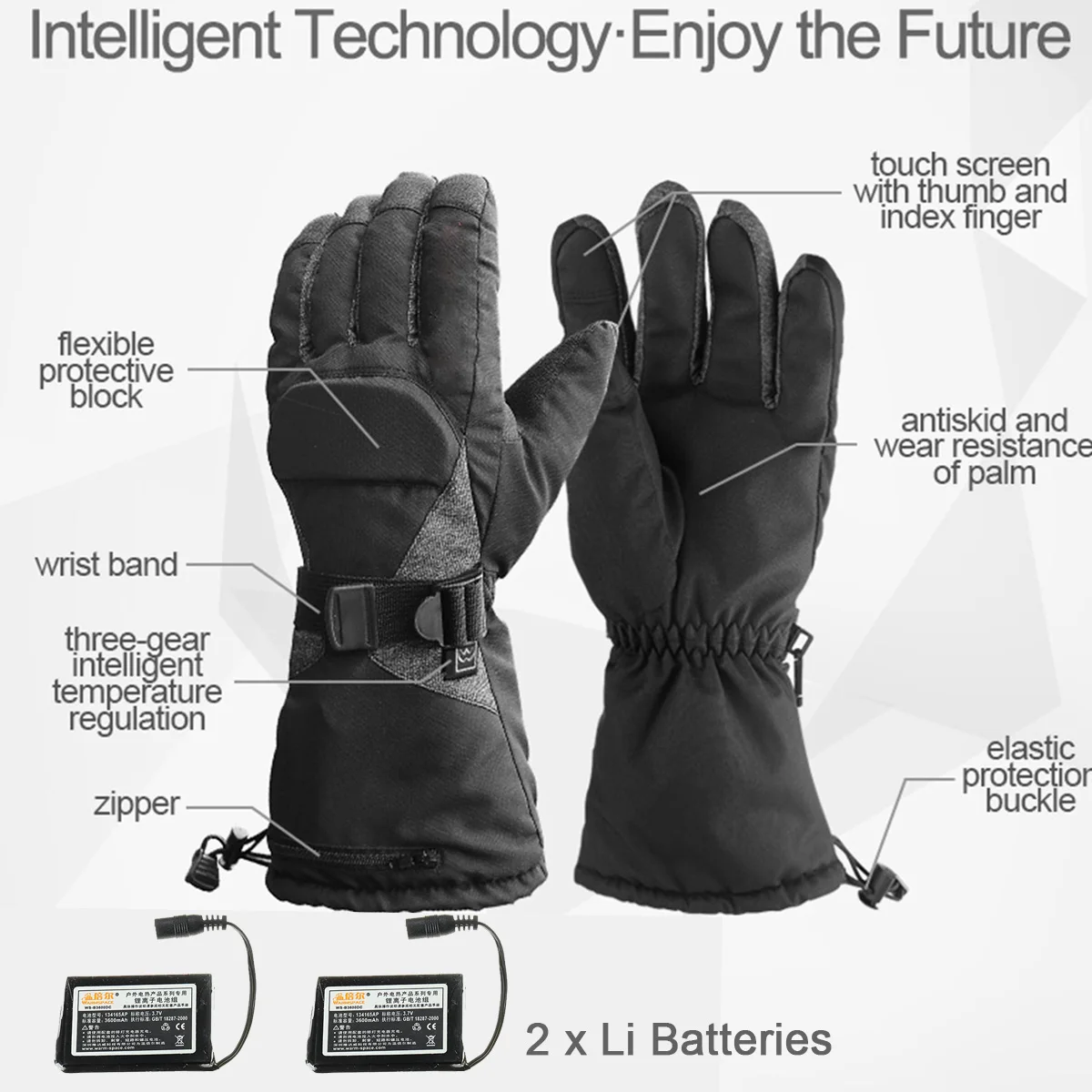 

Electric Heating Ski Gloves Snowboard Gloves Ultralight Waterproof Winter Sonw Warm Fleece Motorcycle Snowmobile Riding Gloves