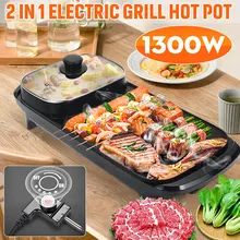 2 in 1 Multifunction Separation Master Pot Hot Pot Fryer Grill Pan Non-Stick Grill BBQ Meal Skillet Barbecue Plate Roasting Pan