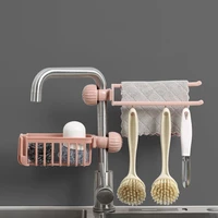 1pc new sponge soap holder towel drying rack sink faucet organizer plastic storage shelf drain basket kitchen accessories