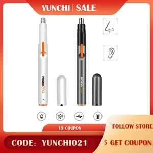 Электрический триммер для волос в носу и ушах, портативный безболезненный Эпилятор с двумя лезвиями, USB, 10 сек, быстрая зарядка, низкий уровень шума, для мужчин, женщин, мужчин