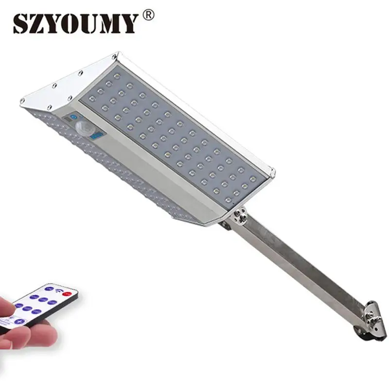 

SZYOUMY 96 LED Solar Light Outdoor Weathproof 6 Mode Double Sided Solar Motion Sensor Garden Light With Remote Control