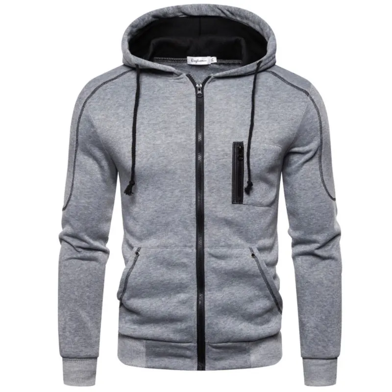 

2021 New Mens Hoodie Zipper Autumn High Quality Long Sleeve Men Hooded Pullover Sweatshir Jacket
