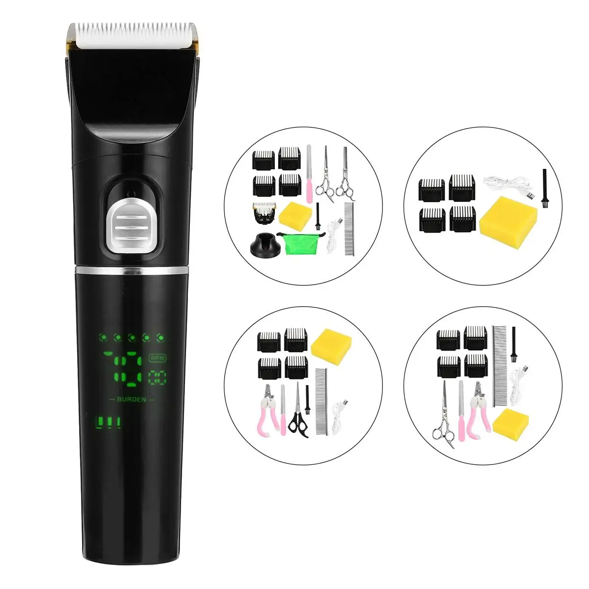

Electrical Dog Hair Trimmer Pet Clipper Electric USB Rechargeable With LCD Speed Low-noise Cat Hair Cutter Grooming Machine New