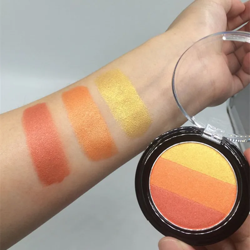 3 Цвета Палитра теней для век переливающиеся корейские тени макияжа долгостойкие