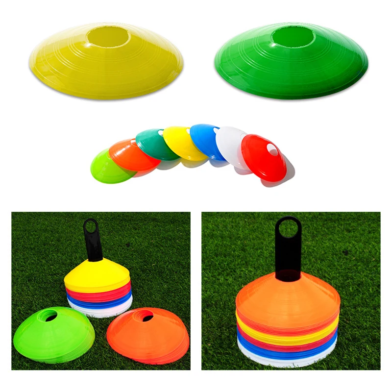 

10pcs High Quality Soccer Training Sign Dish Pressure Resistant Cones Marker Discs Flexible Plastic Dish PVC Sports Accessories