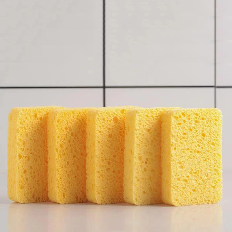 

4Pcs Wood Pulp Cotton Scouring Pad Dishwashing Sponge Pad Household Kitchen Absorbing Water Non-stick Oil Dish Cleaning Tool
