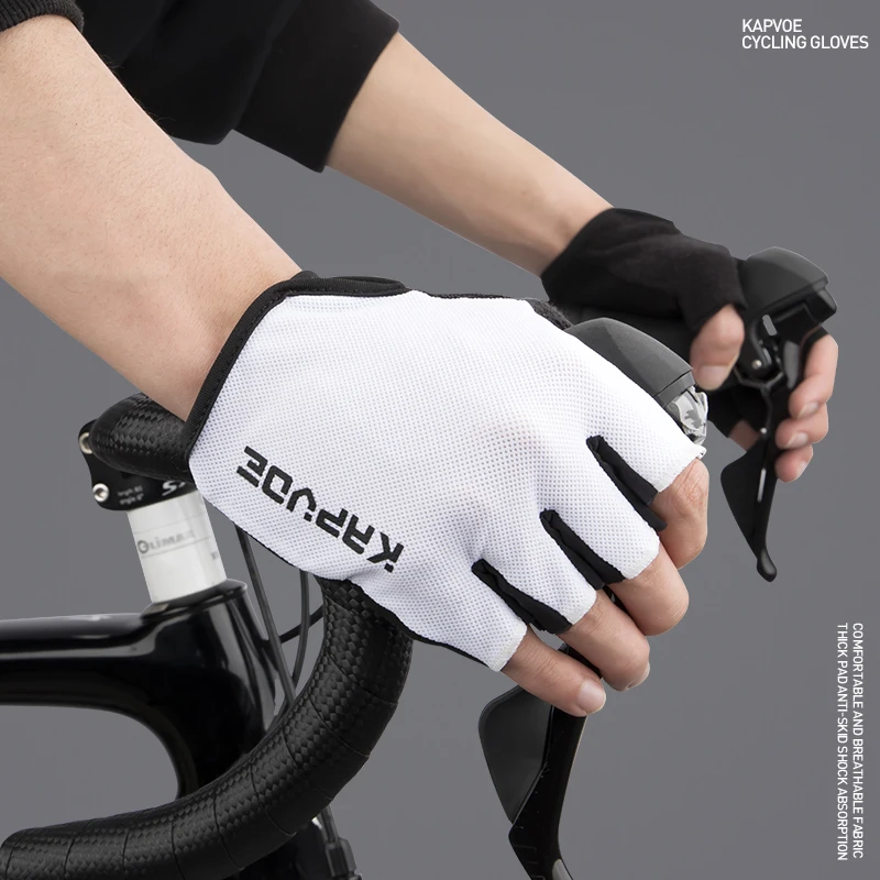

Kapvoe Half Finger Gloves Breathable Anti-shock Sports Gloves Bike Bicycle Gloves Cycling Fingerless Gloves Cycling Equipment