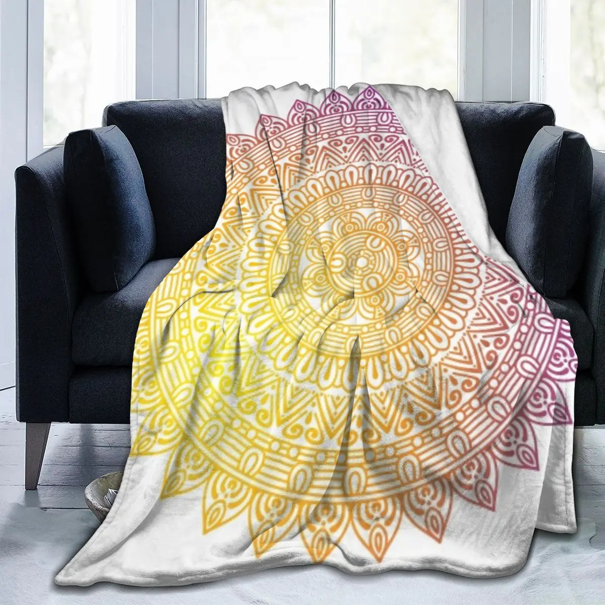 

Lotus Flower Mandala Bohemian New Age Tie Dye Soft Cozy Fleece Blanket Dropship Wholesale Family Winter Flannel Throw Homedecor