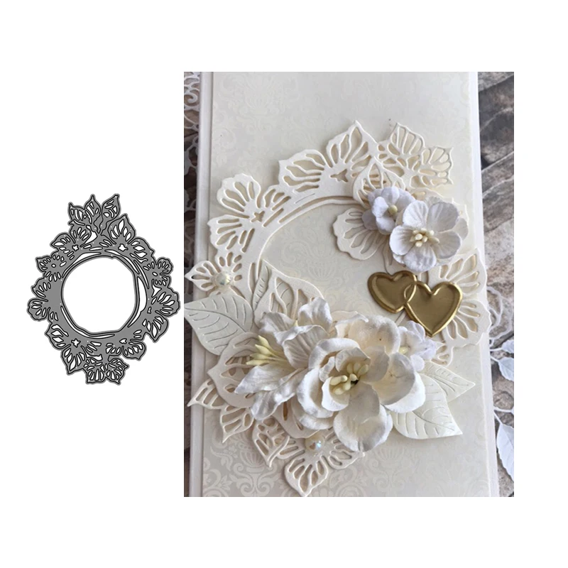 

2021 Flower Leaves Oval DIY Metal Cutting Dies for Scrapbooking Stencil Knife Mould Blade Punch Model Craft Decoration Template