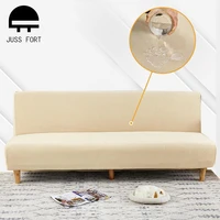 polar fleece fabric armless sofa bed cover solid color folding without armrest sofa elastic furniture waterproof couch covers